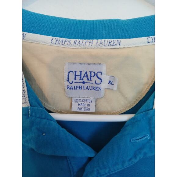 Chaps Ralph Lauren Polo Shirt Men’s XL Blue Crest Logo Short Sleeve Cotton - Picture 2 of 3
